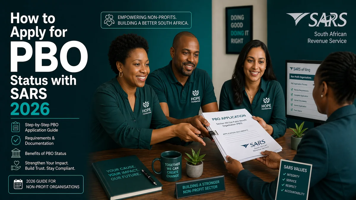 Apply for PBO status SARS South Africa 2026