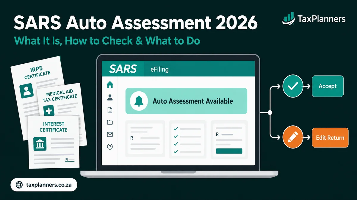 SARS auto assessment 2026 South Africa how to check on eFiling